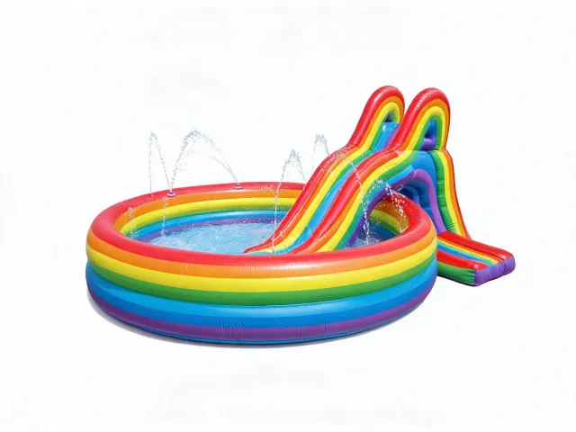 Rainbow inflatable play center